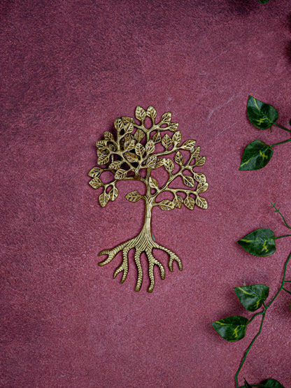 Brass Kalpavriksha Tree with Root - 8 inch - WL5457