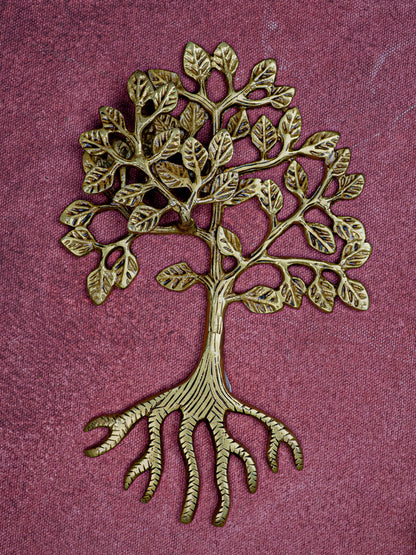 Brass Kalpavriksha Tree with Root - 8 inch - WL5457