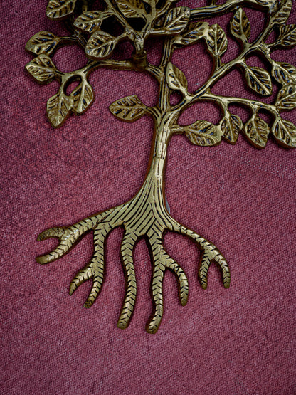 Brass Kalpavriksha Tree with Root - 8 inch - WL5457