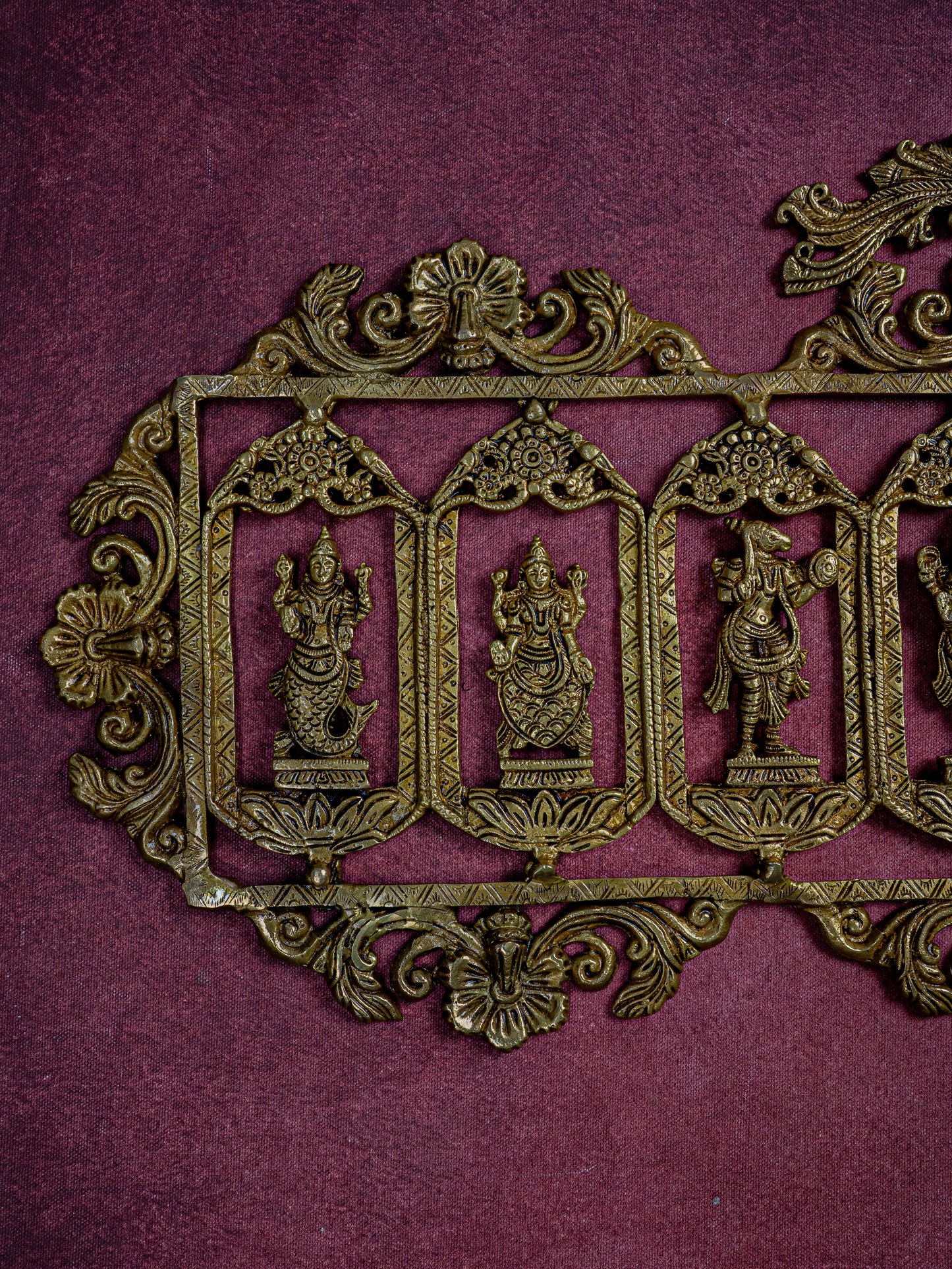 Brass Dasavatharam Wall Hanging - 36 inch - WL5462