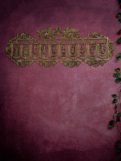 Brass Dasavatharam Wall Hanging - 36 inch - WL5462