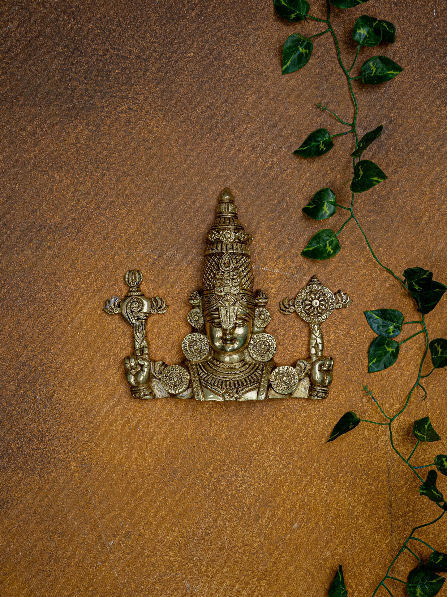 Brass Tirupathi Balaji Wall Hanging - 9 inch - WL5463