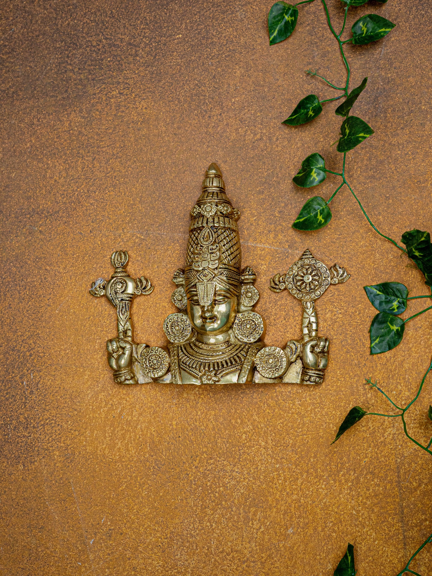 Brass Tirupathi Balaji Wall Hanging - 9 inch - WL5463