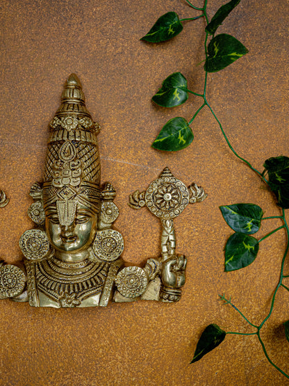 Brass Tirupathi Balaji Wall Hanging - 9 inch - WL5463