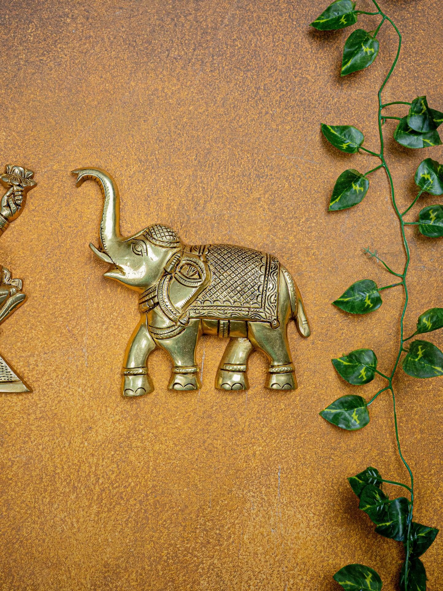 Brass Gajalakshmi with Elephant Wall Hanging - 10 inch - WL5464