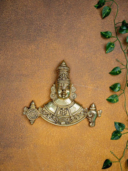 Brass Tirupathi Balaji Wall Hanging - 9 inch - WL5465