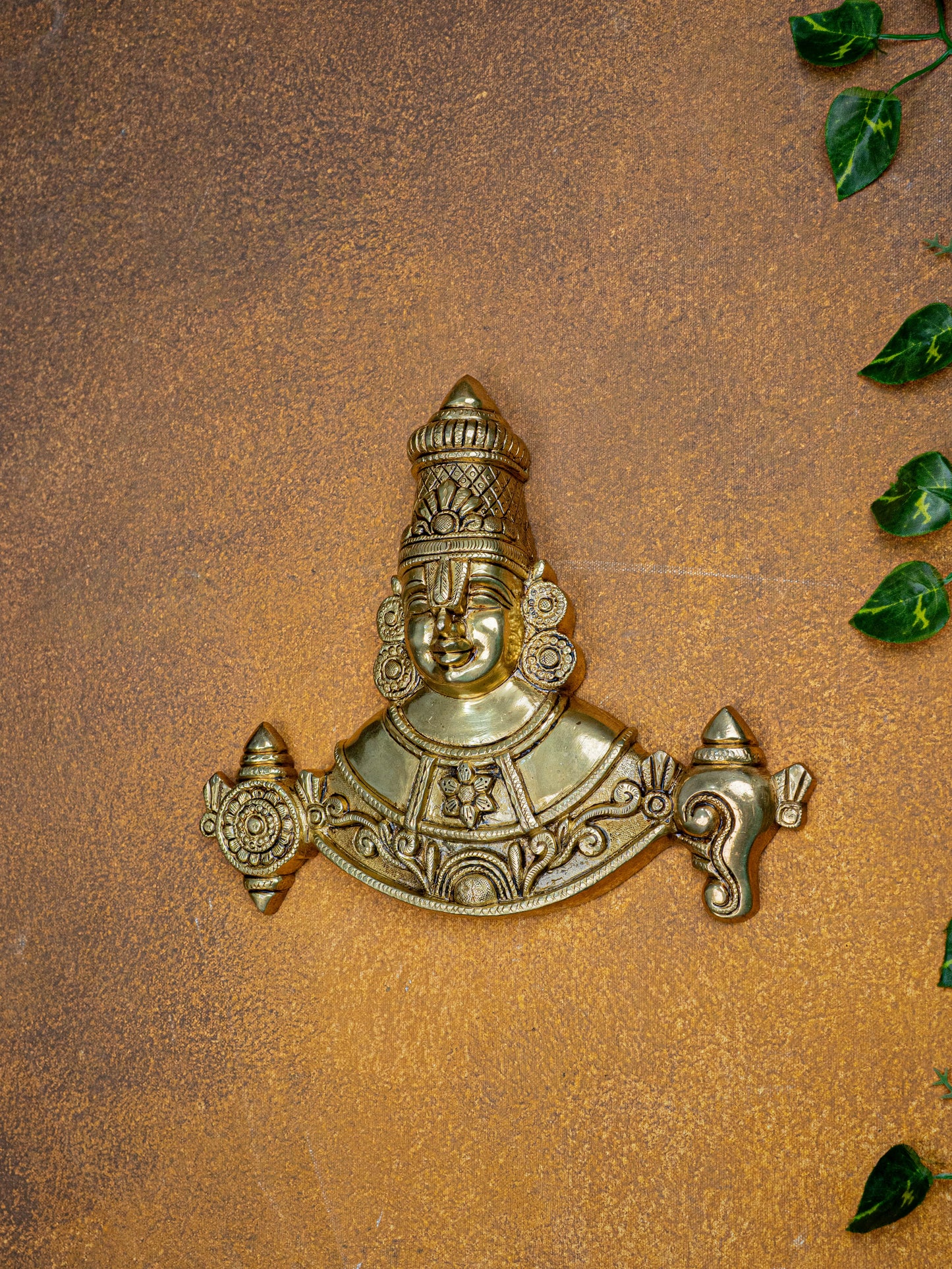 Brass Tirupathi Balaji Wall Hanging - 9 inch - WL5465