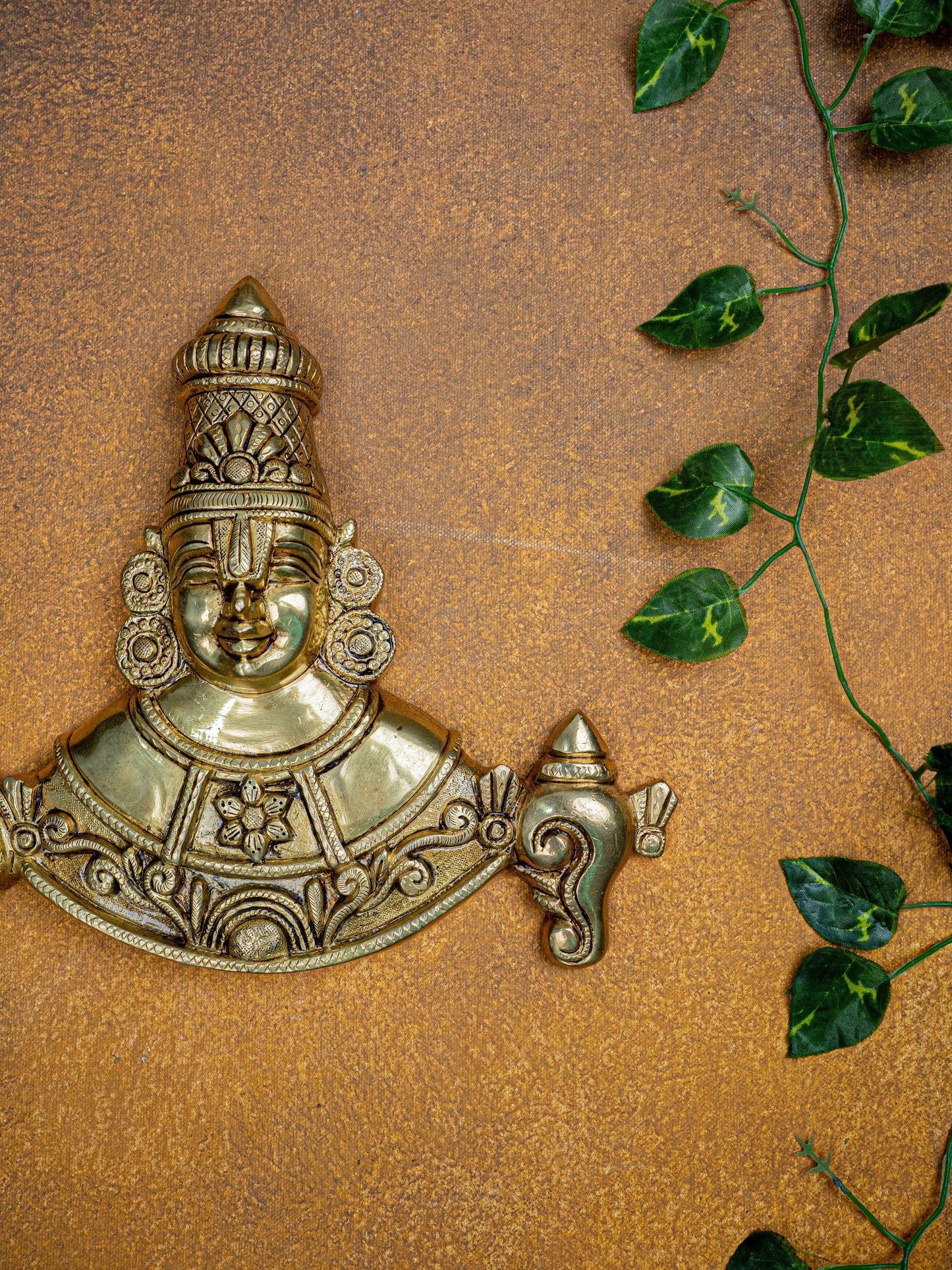 Brass Tirupathi Balaji Wall Hanging - 9 inch - WL5465