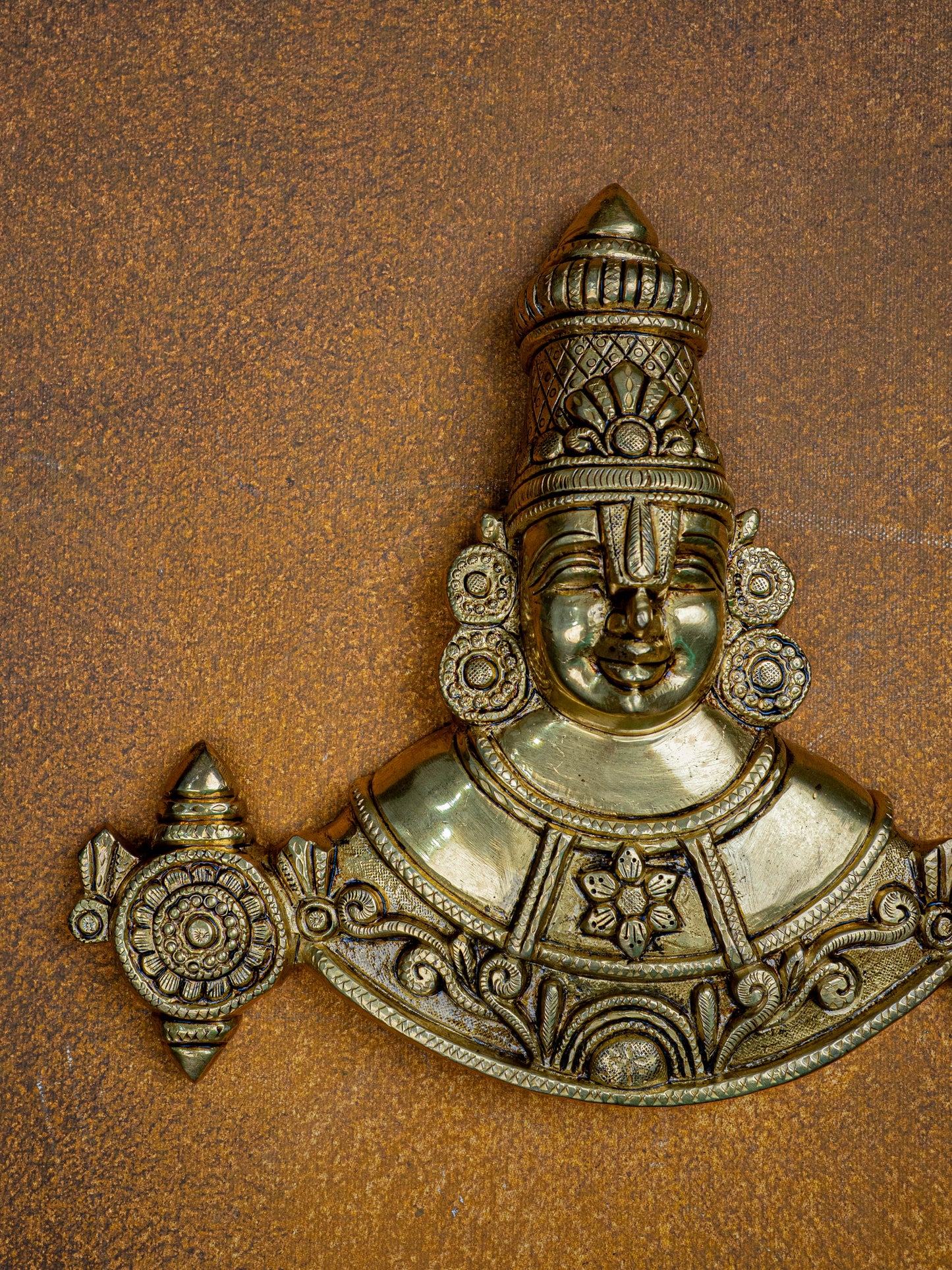 Brass Tirupathi Balaji Wall Hanging - 9 inch - WL5465