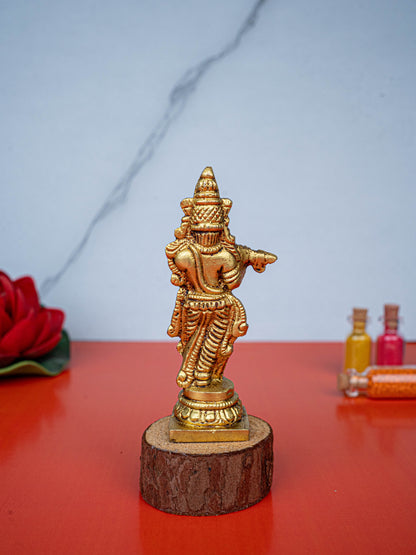 Brass Krishna Idol - 3 inch - WL5467