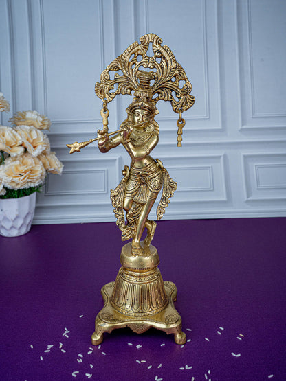 Brass Krishna Idol - 14 inch - WL5471