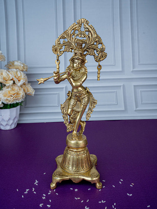 Brass Krishna Idol - 14 inch - WL5471