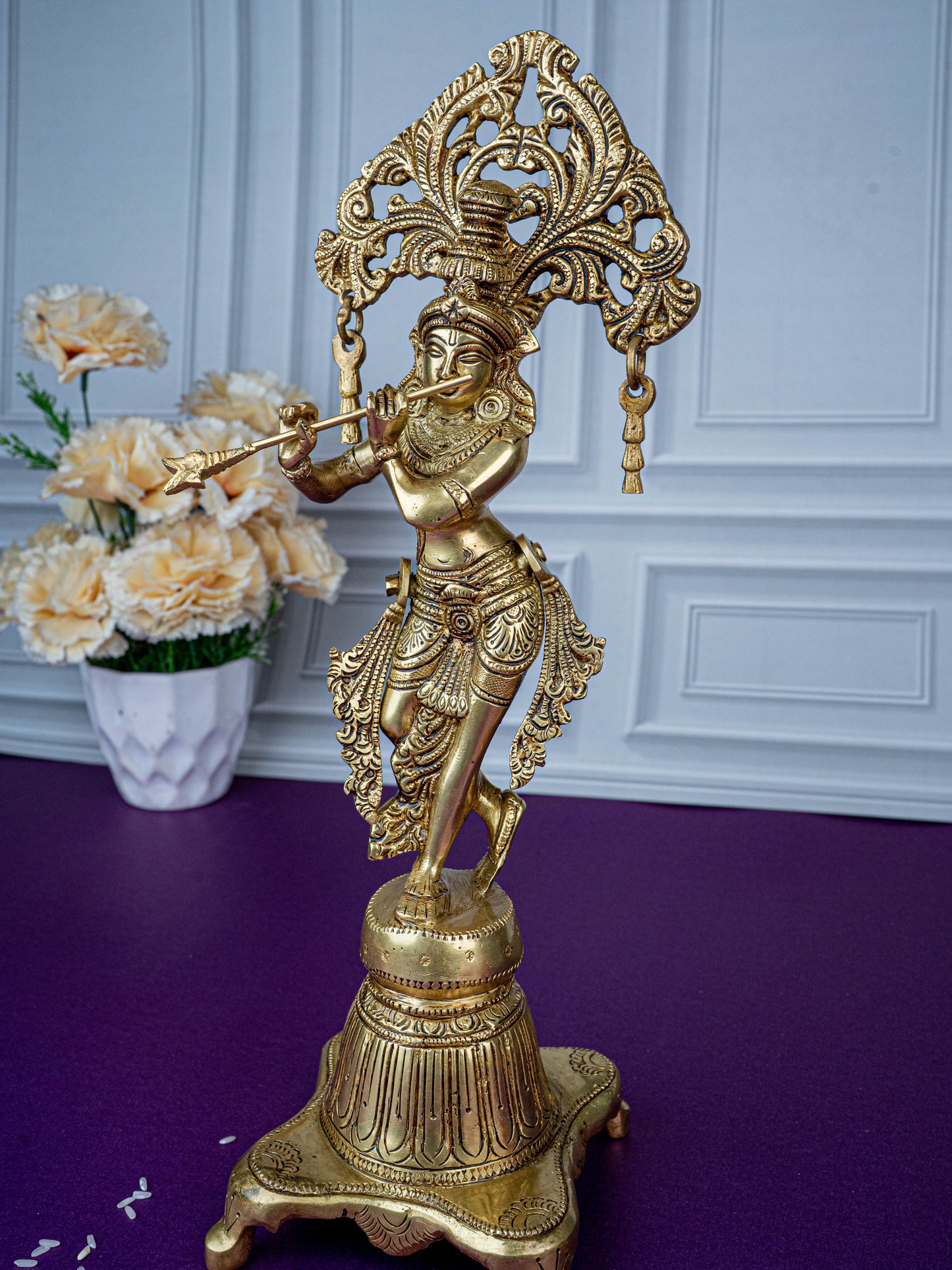 Brass Krishna Idol - 14 inch - WL5471