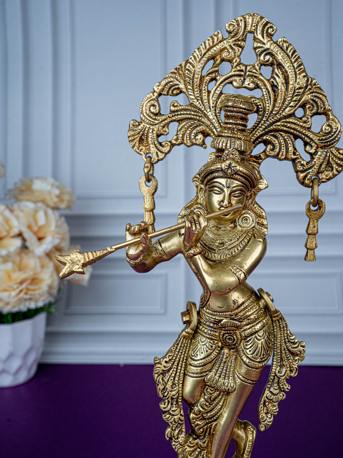 Brass Krishna Idol - 14 inch - WL5471