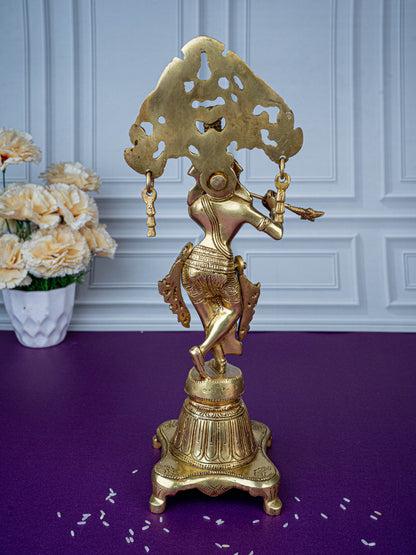 Brass Krishna Idol - 14 inch - WL5471