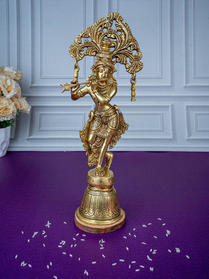 Brass Krishna Idol - 13 inch - WL5472