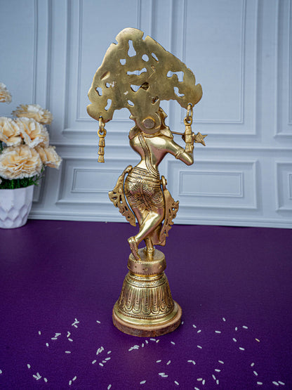 Brass Krishna Idol - 13 inch - WL5472