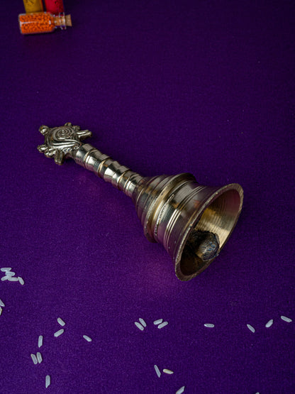 Brass Bell with Shankh - 7 inch - WL5475