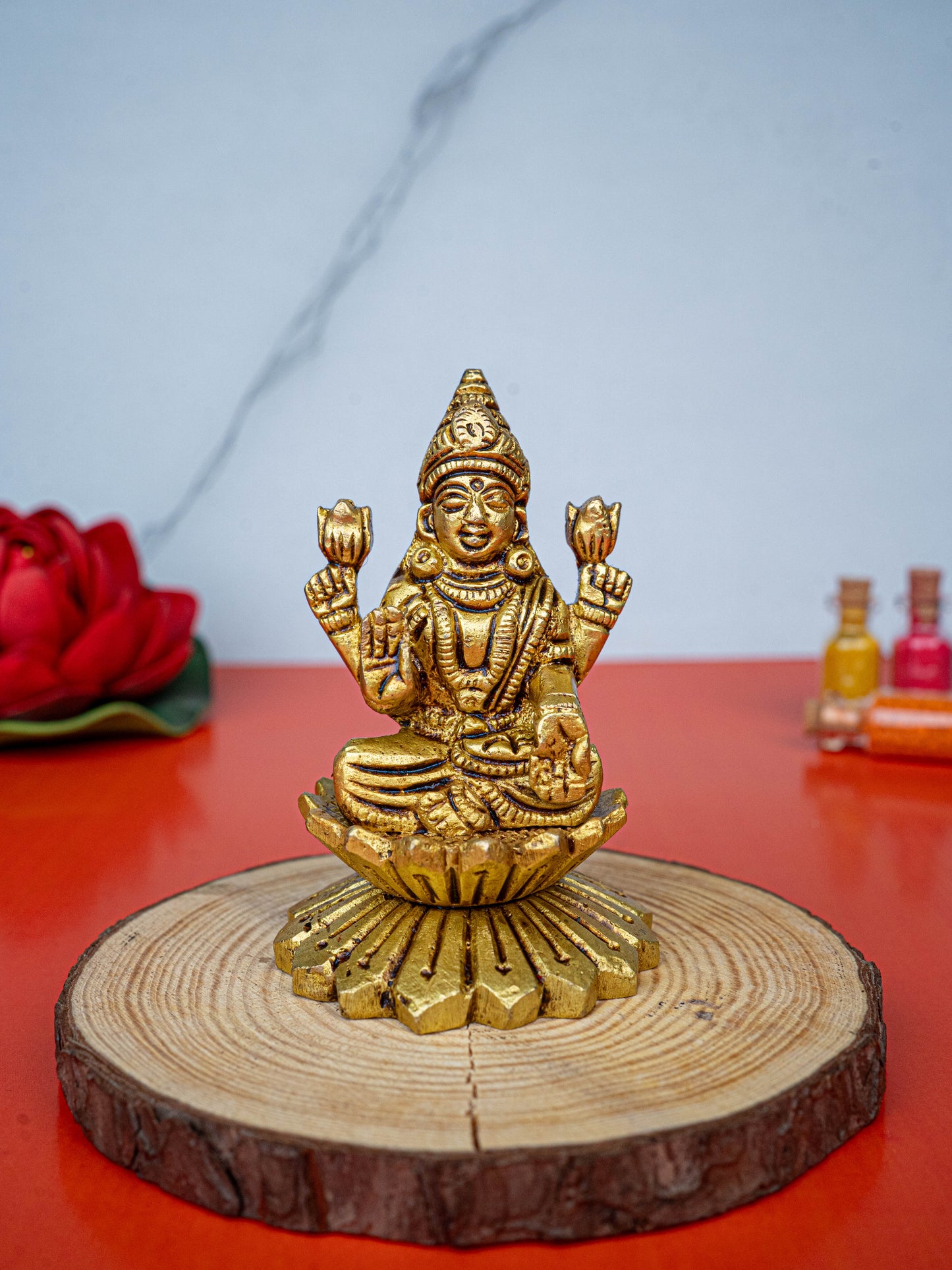 Brass Lakshmi Ganesha Idol - 3 inch - WL5480