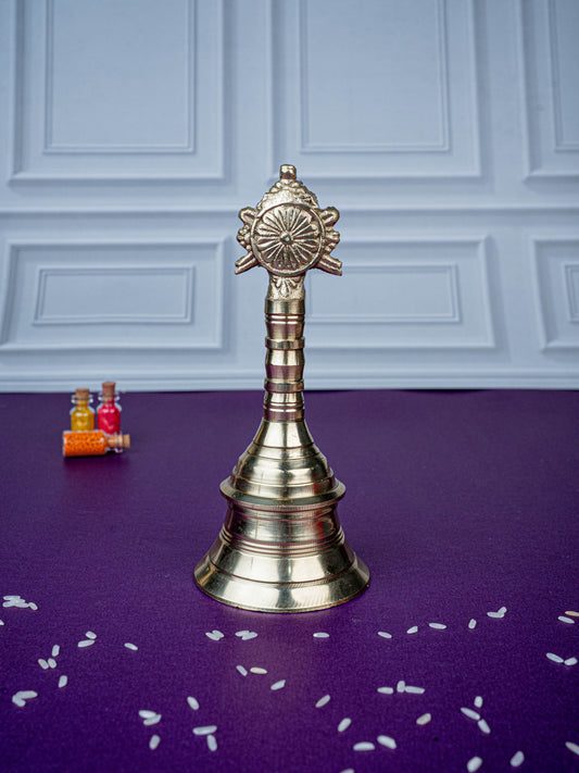 Brass Bell with Chakra - 6 inch - WL5481