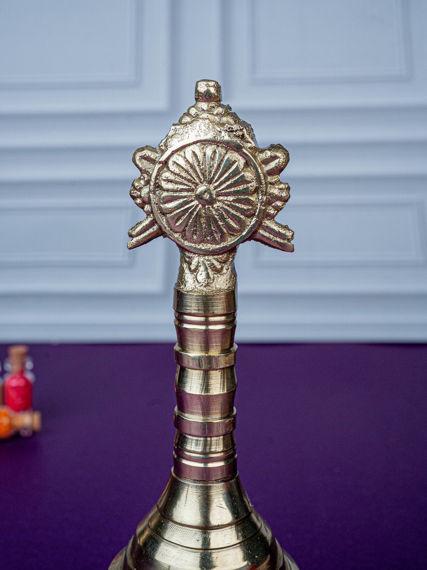 Brass Bell with Chakra - 6 inch - WL5481