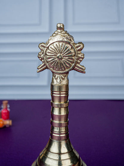 Brass Bell with Chakra - 6 inch - WL5481