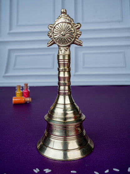 Brass Bell with Chakra - 6 inch - WL5481