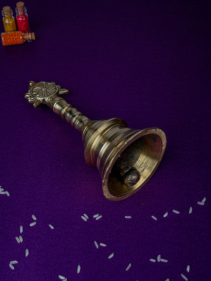Brass Bell with Chakra - 6 inch - WL5481