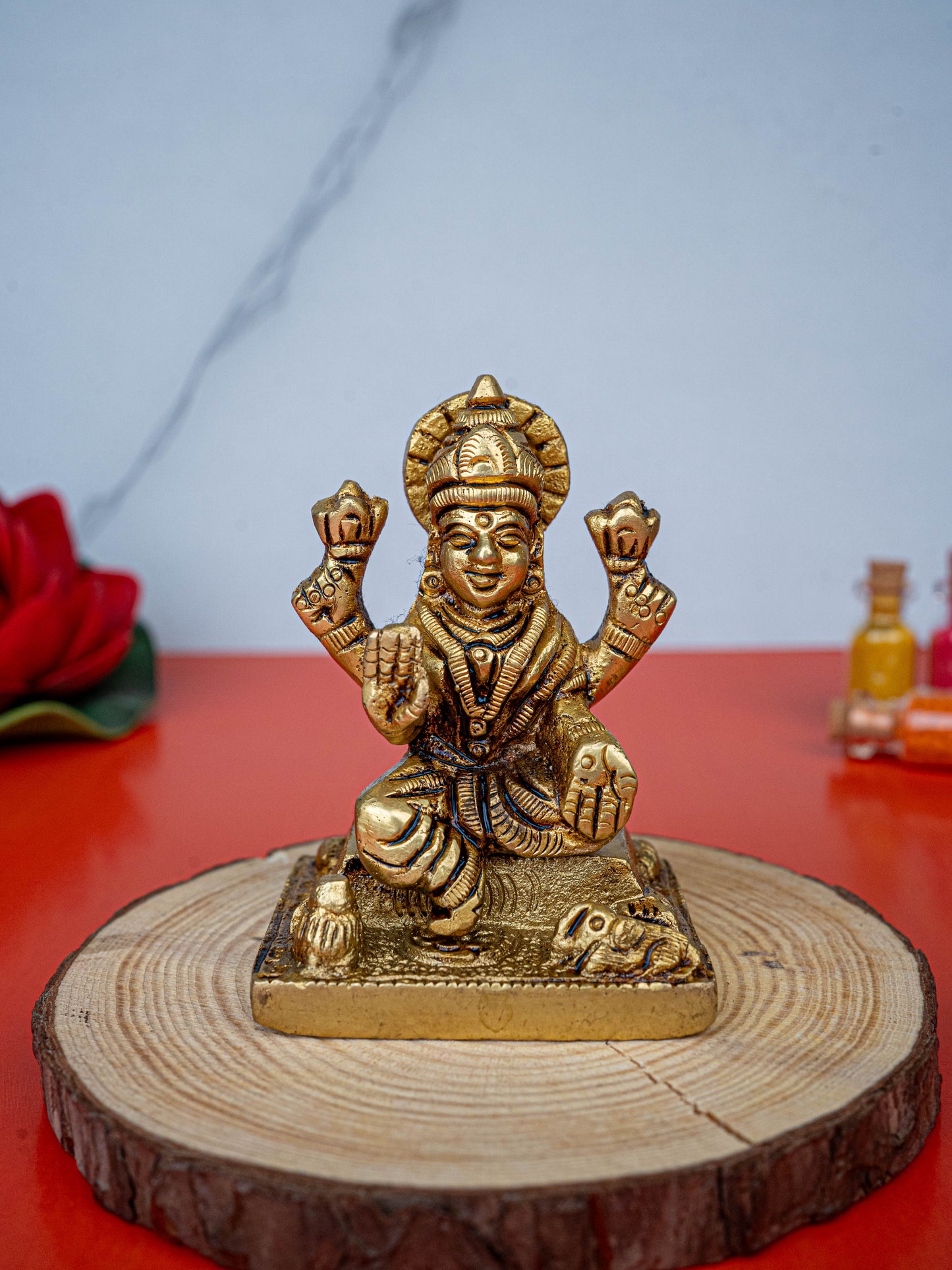 Brass Lakshmi Ganesha Idol - 3 inch - WL5484
