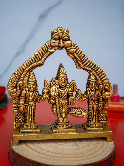 Brass Murugan Valli Deivanai in Frame - 4 inch - WL5485