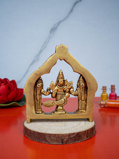 Brass Murugan Valli Deivanai in Frame - 4 inch - WL5485