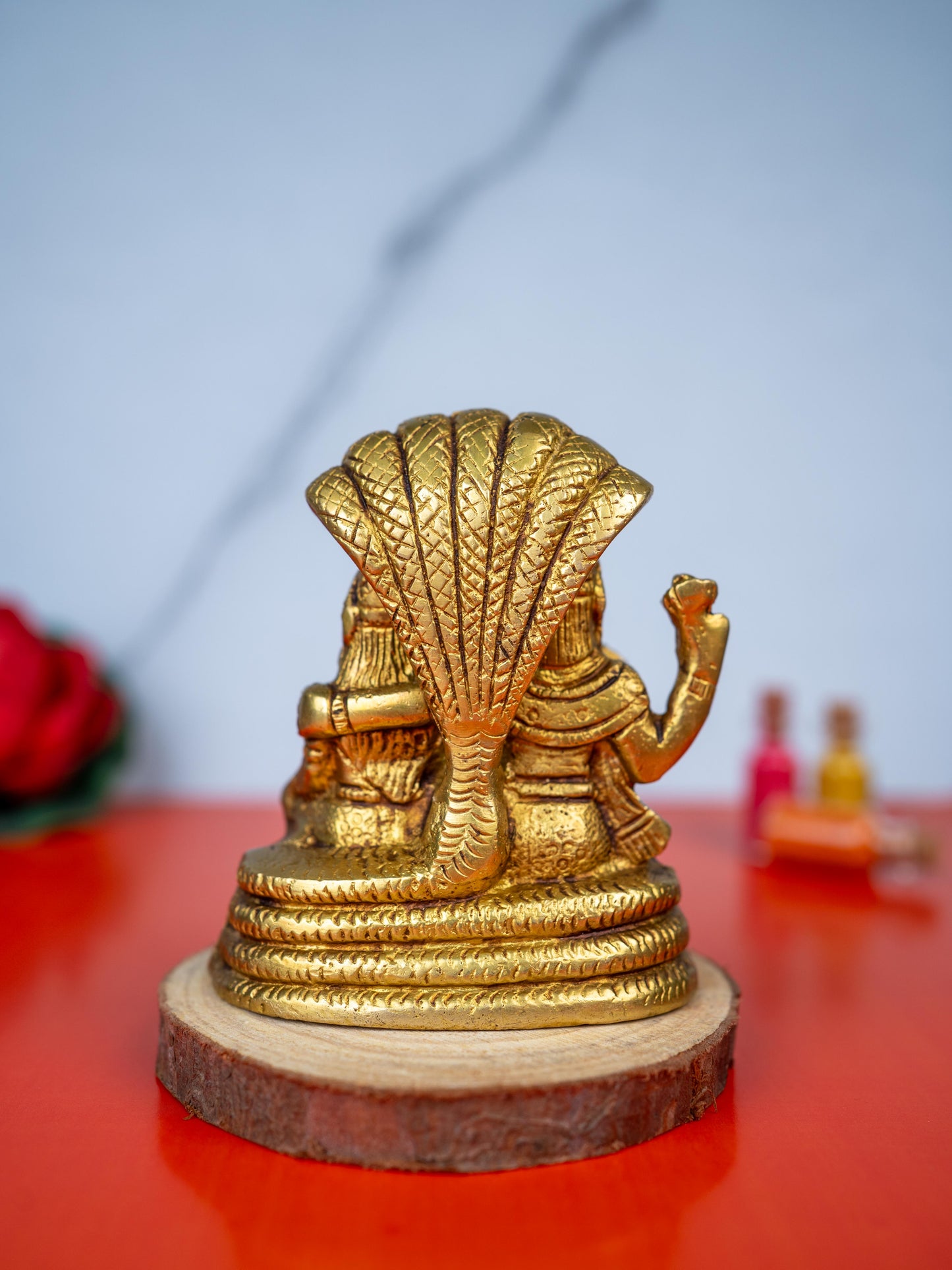 Brass Vishnu Lakshmi Idol - 4 inch - WL5486