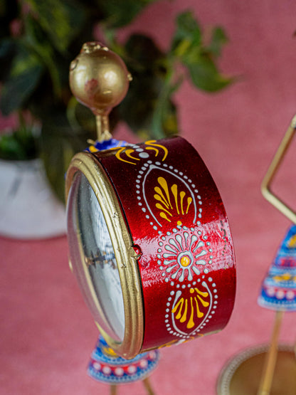 Metal Handpainted Lady with Clock - Set of 2 - 12 inch - WL5487