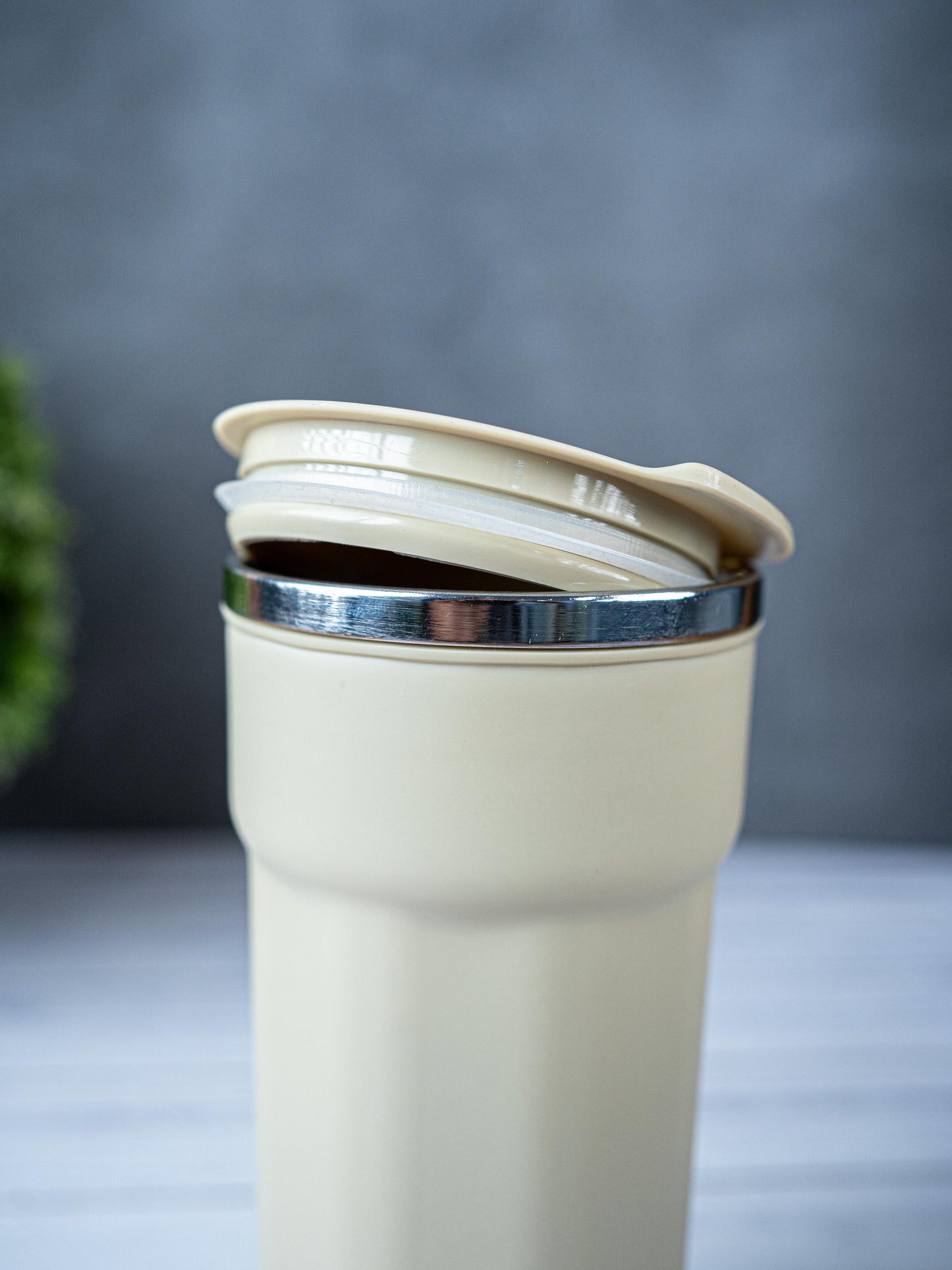 Insulated Mug with Lid - 6 inch - Beige - WL5492-1