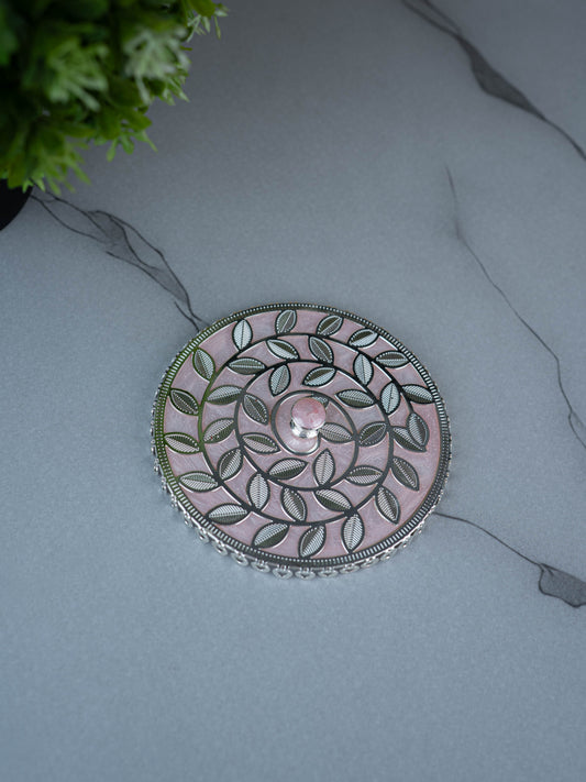 White Metal Designer Mug Lid - Pink - WL5495-1