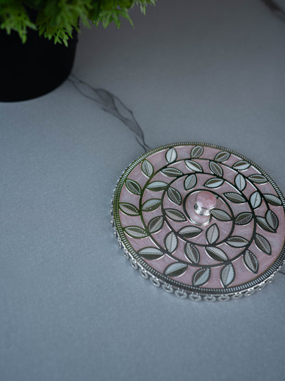 White Metal Designer Mug Lid - Pink - WL5495-1