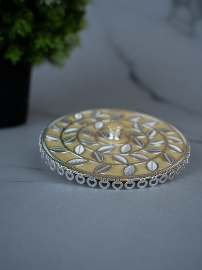 White Metal Designer Mug Lid - Beige - WL5495-2