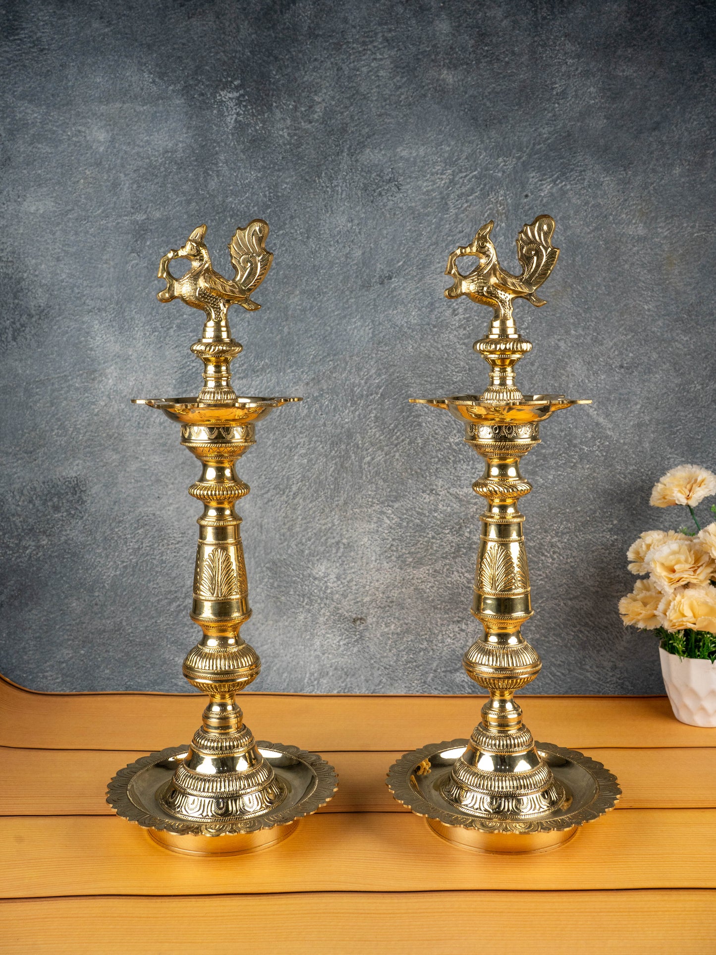 Brass Annapakshi Kuthu Vilakku - 21 inch - WL5506