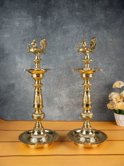 Brass Annapakshi Kuthu Vilakku - 21 inch - WL5506