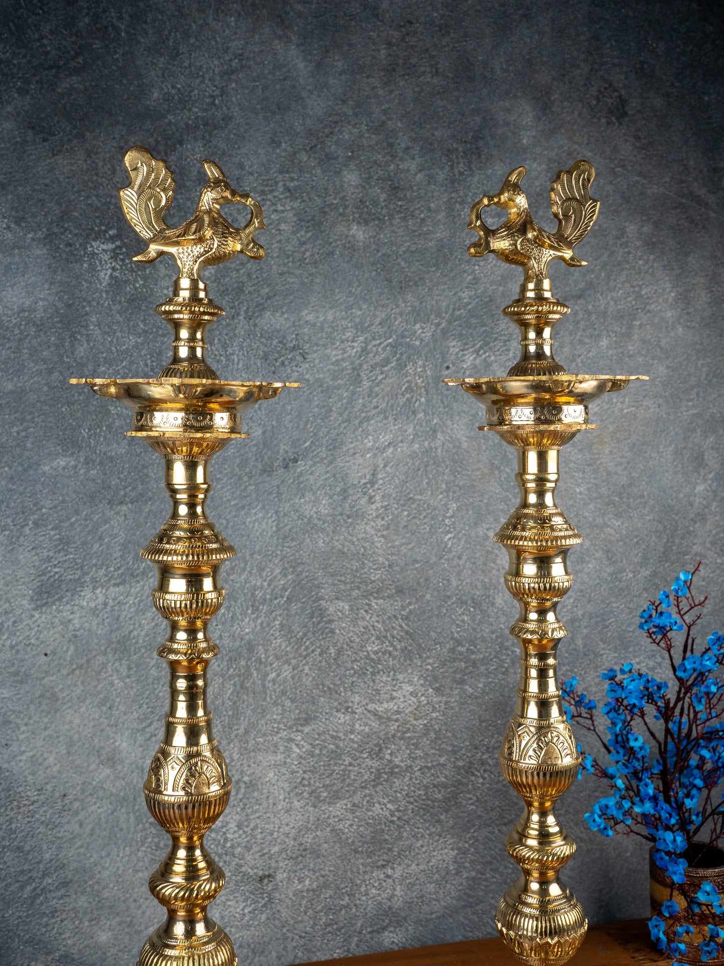 Brass Annapakshi Kuthu Vilakku - 28 inch - WL5508
