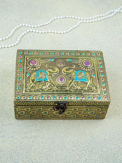 Jewel Box with Elephant Design - 7x5 inch - WL5510