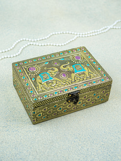 Jewel Box with Elephant Design - 7x5 inch - WL5510