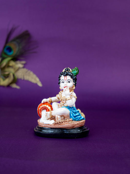 Polystone Krishna Idol with Butter Pot - 4 inch - WL5519