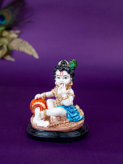 Polystone Krishna Idol with Butter Pot - 4 inch - WL5519