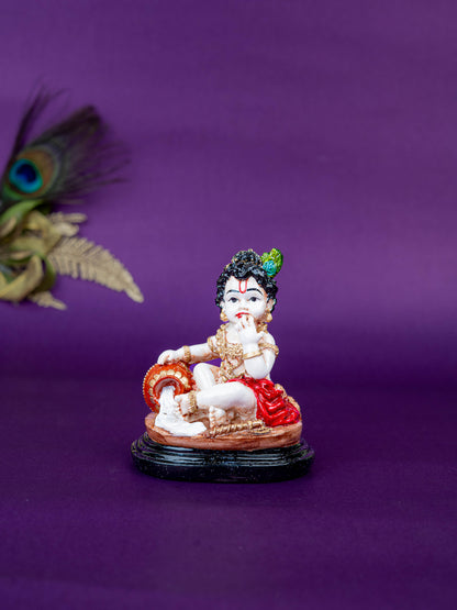 Polystone Krishna Idol with Butter Pot - 4 inch - WL5519