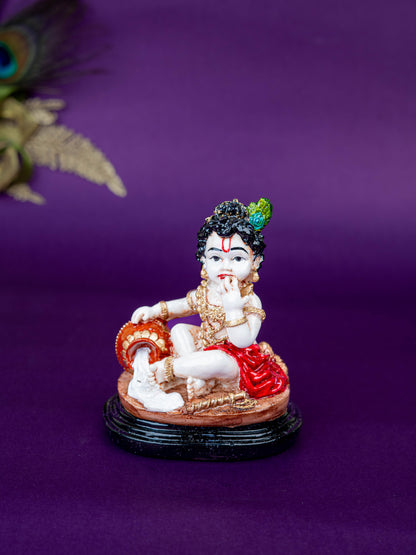 Polystone Krishna Idol with Butter Pot - 4 inch - WL5519