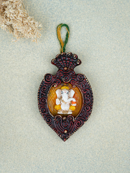 Polystone Ganesha Wall Hanging - 4 inch - WL5522