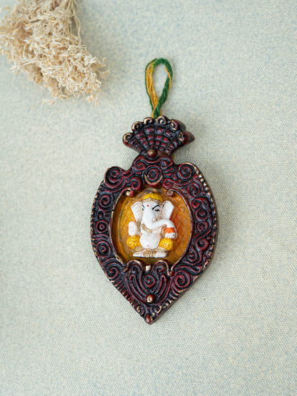 Polystone Ganesha Wall Hanging - 4 inch - WL5522