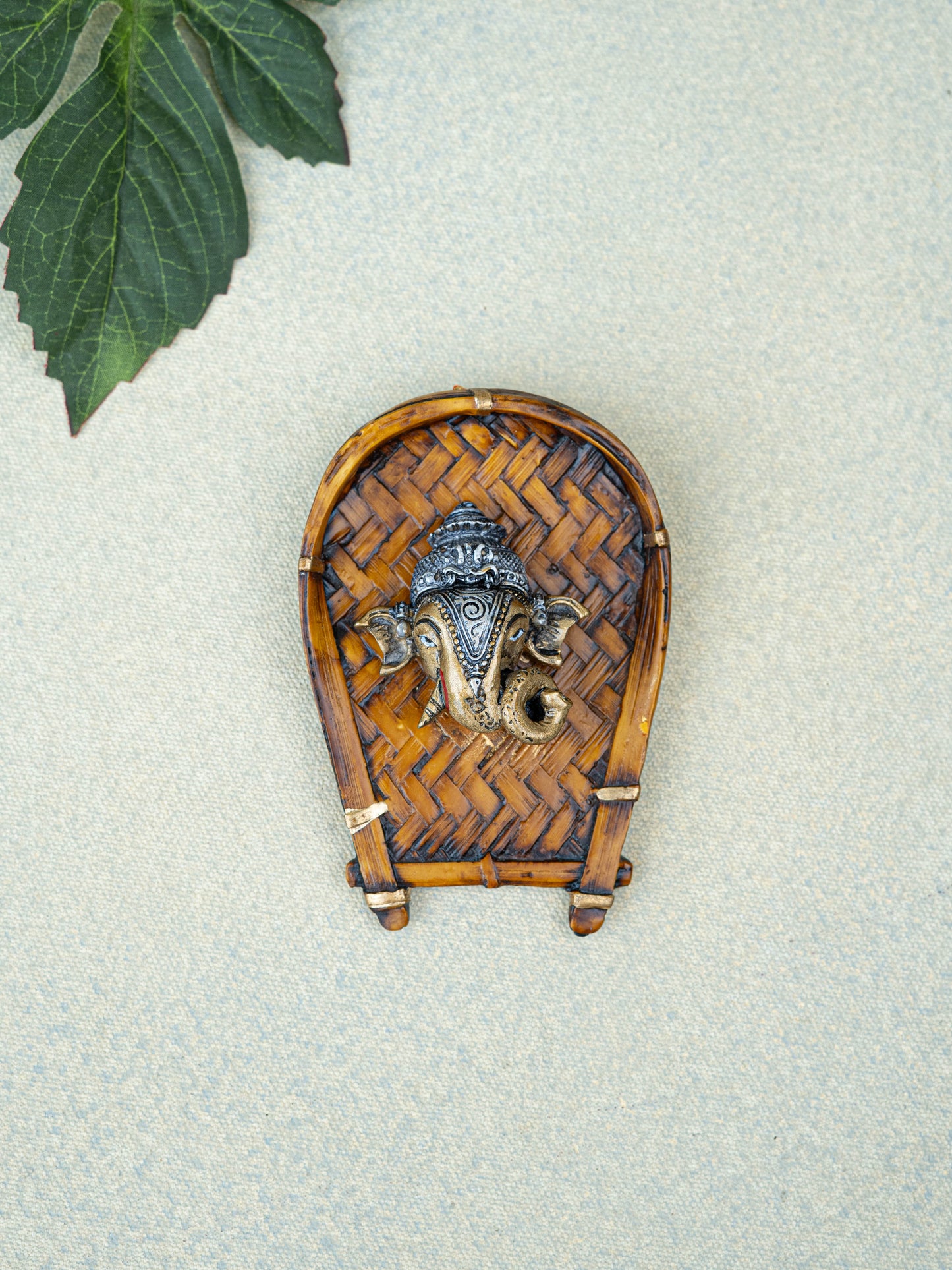 Polystone Ganesha Face Wall Hanging - 5 inch - WL5524