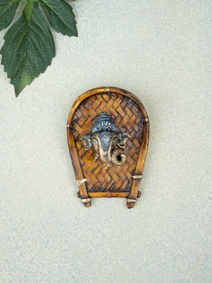 Polystone Ganesha Face Wall Hanging - 5 inch - WL5524